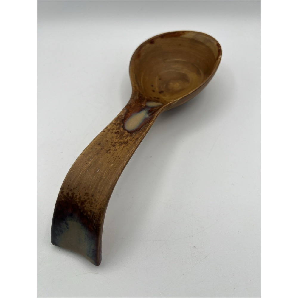 VTG Sango Splash Brown Spoon Rest 4951 Drip Glaze Stonewear Discontinued